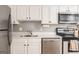 Updated kitchen with stainless steel appliances, white cabinets and countertops at 3529 Essex Ave # 75, Atlanta, GA 30339