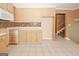 Functional kitchen featuring ample counter space, tile flooring, and a microwave at 4161 Windermere Dr, Lithonia, GA 30038