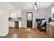 Bright office space includes modern lighting and is adjacent to the kitchen at 6255 James Rd, Austell, GA 30168