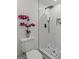 Modern bathroom with a stylish shower, marble tile, and contemporary fixtures at 2378 Green Forrest Dr, Decatur, GA 30032