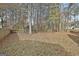 Large, wooded backyard featuring a classic wooden fence providing lots of privacy at 12241 Crestwood Ct, Fayetteville, GA 30215