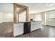 Kitchen island featuring stainless steel dishwasher and granite countertops at 5595 Richland Dr, Douglasville, GA 30135