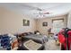 Bedroom includes a ceiling fan and a large window at 850 Coan Dr, Locust Grove, GA 30248
