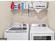 Laundry room features Samsung front-loading washer and dryer with shelves at 7019 Diamond Dr, Rex, GA 30273