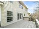 Spacious wooden deck with gray stain offers backyard views of this home at 253 Summit View Dr, Mcdonough, GA 30253