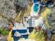 Aerial view of house with lush landscaping, pool, and outdoor patio area at 3140 Cox Cemetery Rd, Social Circle, GA 30025