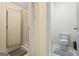 Clean bathroom with shower stall, toilet, and tile flooring at 122 Lawn Market, Sharpsburg, GA 30277