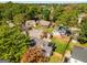 Aerial view of a neighborhood, showcasing lush greenery and charming homes, perfect for Gathering living at 1471 Hardin Ave, College Park, GA 30337