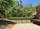 Private backyard with black fence and mature trees at 1209 Persimmon Way, Mcdonough, GA 30252