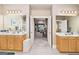 Spacious bathroom with double vanity sinks, and separate glass enclosed shower at 1209 Persimmon Way, Mcdonough, GA 30252