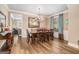 Formal dining area with hardwood floors and view to living room at 1209 Persimmon Way, Mcdonough, GA 30252