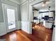 Modern kitchen featuring white cabinets, dark countertops, and stainless steel appliances at 114 Rolling Grn, Peachtree City, GA 30269