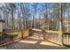 Back deck features railing, views of trees and fenced backyard at 505 Summer Ter, Woodstock, GA 30189
