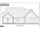 Plan 1074-115 rear elevation showing the layout of the rear windows and covered porch at 3841 Maggie Se Ct, Conyers, GA 30013
