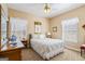 Cozy bedroom featuring a floral comforter, plush carpeting, and natural light from two windows at 1191 Rawlings Dr, Rutledge, GA 30663