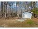 Exterior view of detached shed on wooded lot at 1191 Rawlings Dr, Rutledge, GA 30663