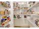 Organized walk-in pantry with wire shelving for optimal storage and accessibility at 135 Red Maple Dr, Peachtree City, GA 30269