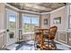 Charming breakfast nook featuring a cozy table and chairs with access to an outdoor patio at 1283 Heritage Dr, Villa Rica, GA 30180