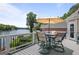 Enjoy the outdoors on this spacious deck overlooking the serene lake, complete with patio furniture at 1283 Heritage Dr, Villa Rica, GA 30180