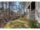 Expansive backyard with lawn, trees, and outdoor seating area, perfect for entertaining guests at 210 Steeple Point Dr, Roswell, GA 30076