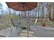 View of outdoor deck featuring table with umbrella at 215 Farr Lake Dr, Tyrone, GA 30290