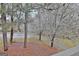Scenic view from a porch overlooking blossoming trees and a quiet, tree-lined street at 215 Farr Lake Dr, Tyrone, GA 30290