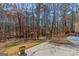 Backyard view that backs up to a wooded area, showing the patio and play area at 125 Tall Timber Ct, Fayetteville, GA 30215