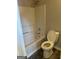 Bathroom featuring a shower-tub combination with classic fixtures and a standard toilet at 11 Carriage Lake Dr, Stockbridge, GA 30281