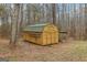 Outdoor storage shed with double doors and covered lean-to, ideal for storing tools, equipment, and gardening supplies at 1266 Martin Mill Rd, Moreland, GA 30259