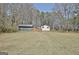 Large backyard featuring a shed, offering plenty of space for outdoor activities and enjoying nature at 1120 Minix Rd, Sharpsburg, GA 30277