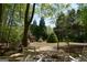 Picturesque backyard featuring trees, landscaping and a fire pit, perfect for relaxing outdoors at 332 Black Willow Ct, Locust Grove, GA 30248