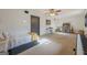 Bright bedroom with plush carpet, ceiling fan, and a comfortable-looking bed at 3006 Deshong Dr, Stone Mountain, GA 30087