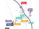 Illustrated map showing community location near shopping, dining, schools, and major roadways at 201 Friendship Oak Way, Hampton, GA 30228