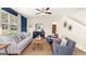 A sunlit living room featuring comfortable seating and a stylish wooden coffee table at 201 Friendship Oak Way, Hampton, GA 30228