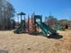 A vibrant playground with multiple slides and climbing structures is set against a backdrop of trees at 201 Friendship Oak Way, Hampton, GA 30228