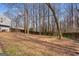 Large fenced backyard with mature trees, perfect for outdoor activities and pets, offering privacy and shade at 3747 Junior Ln, Douglasville, GA 30135