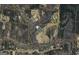 An aerial view reveals a property surrounded by dense woods and a creek at 1561 Aiken Chafin Ln, Mcdonough, GA 30252