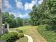Scenic backyard with a view of a pond and lush greenery at 4233 Sandstone Shores Dr, Stonecrest, GA 30038