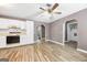 Kitchen with a breakfast nook, featuring white cabinets, hardwood flooring and stainless steel appliances at 1620 Summit Rdg, Auburn, GA 30011