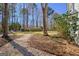 Private backyard with mature trees and foliage offers a serene escape at 339 Kensington Dr, Peachtree City, GA 30269