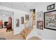 Finished basement with stairs, carpet, and framed art at 643 Old Greenville Rd, Fayetteville, GA 30215