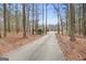 Secluded driveway leading to a charming home nestled among tall trees at 643 Old Greenville Rd, Fayetteville, GA 30215