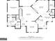 First floor plan featuring a living room, kitchen, dining room, and primary bedroom with ensuite bathroom at 643 Old Greenville Rd, Fayetteville, GA 30215