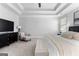 Spacious main bedroom with a tray ceiling, neutral colors, and ample natural light at 300 Tarragon Dr, Fayetteville, GA 30215