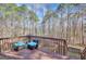 Wooden deck with seating area overlooking the backyard, ideal for outdoor living and entertaining at 140 Rockglen Ct, Fayetteville, GA 30215