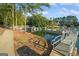Scenic view of a dock with boats, surrounded by lush trees and tranquil water under a bright sky at 1190 Plantation Dr, Villa Rica, GA 30180