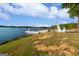 Scenic view of the lake with a private dock and Adirondack chairs for relaxing by the water at 1190 Plantation Dr, Villa Rica, GA 30180