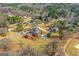 Stunning aerial view showcasing the property's pool, garden, and mature landscaping at 560 Birkdale Dr, Fayetteville, GA 30215