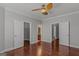 Large bedroom with wood floors and ensuite bathroom and closet at 560 Birkdale Dr, Fayetteville, GA 30215