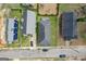 Birds eye view of residential neighborhood, highlighting roof lines, driveways, and street access at 906 Sims Sw St, Atlanta, GA 30310